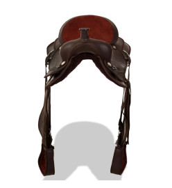 Selle, bridon et col de poitrine Cuir véritable 17 po Marron