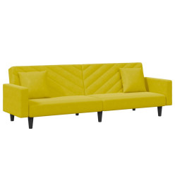 Ensemble de canapés 2 pcs avec coussins jaune velours