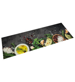 Tapis de cuisine lavable impression d'épices 60x180 cm velours