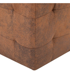 2 pcs Poufs Marron 30 x 30 x 30 cm Similicuir daim