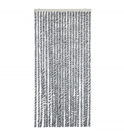 Rideau anti-mouches gris et noir et blanc 90x200 cm chenille