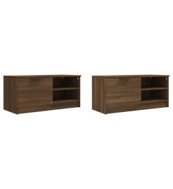 Meubles TV 2 pcs Chêne marron 80x35x36,5 cm Bois d'ingénierie