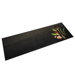 Tapis de cuisine lavable impression d'épices 60x180 cm velours