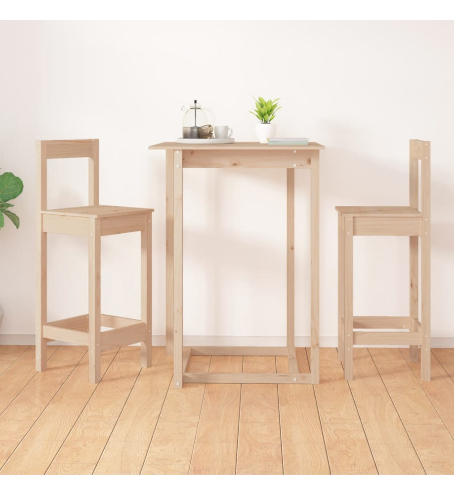 Tabourets de bar 2 pcs 40x41,5x112 cm bois massif de pin