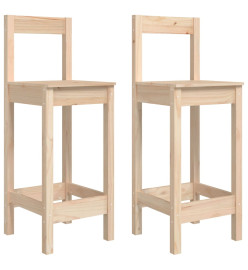 Tabourets de bar 2 pcs 40x41,5x112 cm bois massif de pin