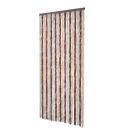 Rideau anti-mouches beige et marron clair 100x200 cm chenille