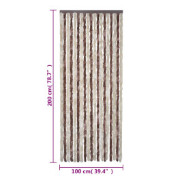 Rideau anti-mouches beige et marron clair 100x200 cm chenille