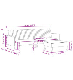 Ensemble de canapés 2 pcs gris clair velours