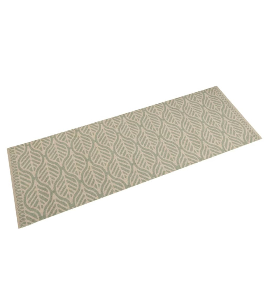 Tapis de cuisine lavable impression feuilles 45x150 cm velours