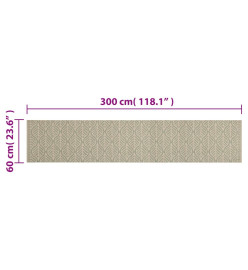 Tapis de cuisine lavable impression feuilles 60x300 cm velours