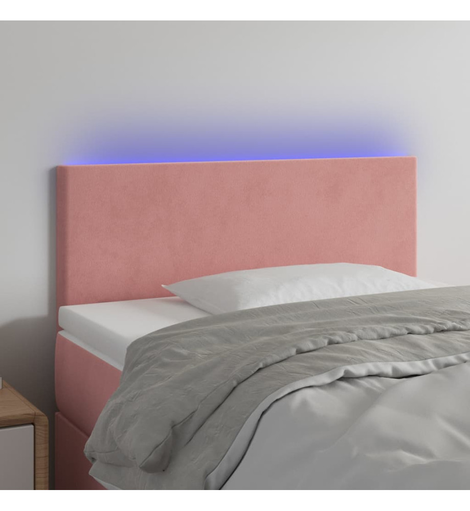 Tête de lit à LED Rose 80x5x78/88 cm Velours