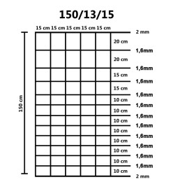 Clôture de jardin Acier galvanisé 50 m 150 cm Argenté