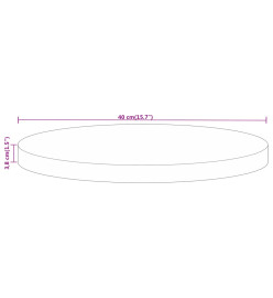 Dessus de table Ø 40x3,8 cm rond bois de manguier massif