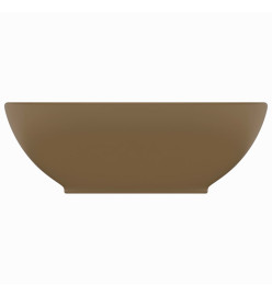 Lavabo ovale de luxe Crème mat 40x33 cm Céramique