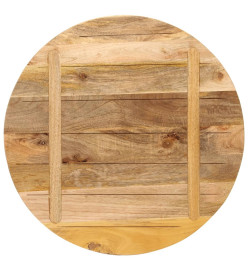 Dessus de table Ø 70x3,8 cm rond bois massif de manguier brut