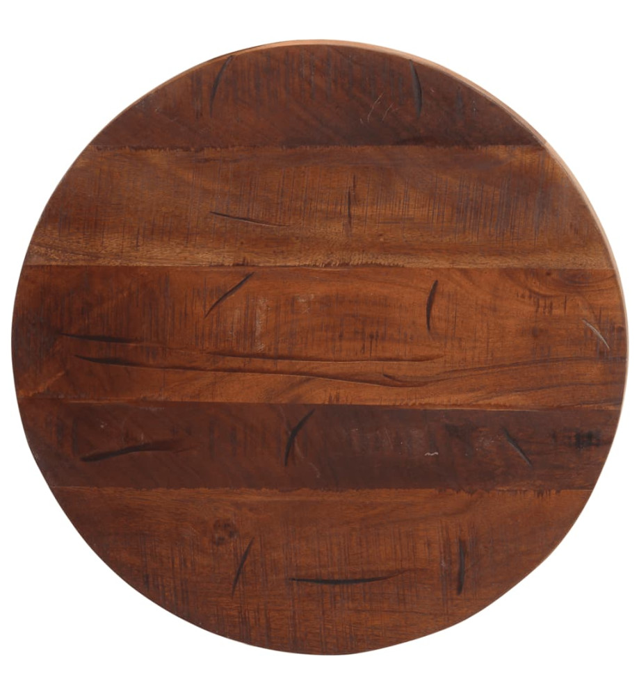 Dessus de table Ø 60x3,8 cm rond bois massif de récupération