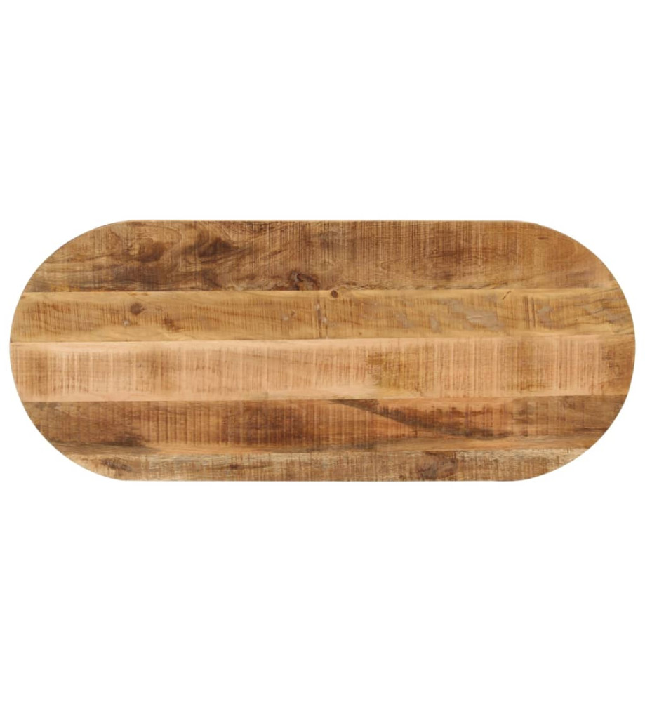 Dessus de table 100x40x3,8cm ovale bois massif de manguier brut