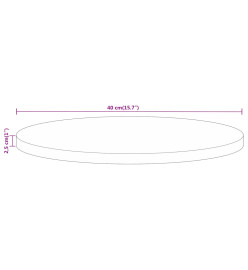 Dessus de table Ø 40x2,5 cm rond bois de manguier massif