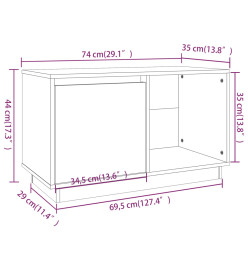 Meuble TV 74x35x44 cm Bois de pin massif