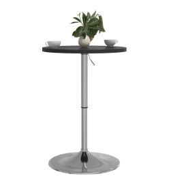 Table de bar noir 50x50x90 cm bois d'ingénierie et acier chromé