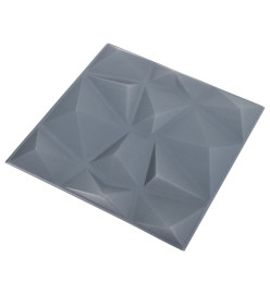 Panneaux muraux 3D 12 pcs 50x50 cm Gris diamant 3 m²