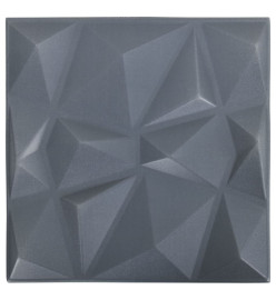 Panneaux muraux 3D 12 pcs 50x50 cm Gris diamant 3 m²