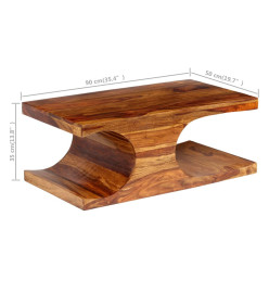 Table basse Bois massif de Sesham 90 x 50 x 35 cm