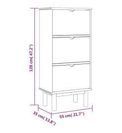 Armoire à chaussures OTTA et 3 tiroirs Marron et blanc Bois pin