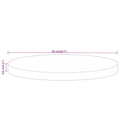 Dessus de table Ø 50x3,8 cm rond bois massif de récupération