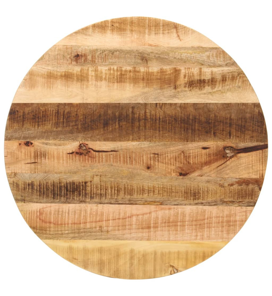 Dessus de table Ø 90x3,8 cm rond bois massif de manguier brut