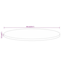 Dessus de table Ø 90x2,5 cm rond bois de manguier massif