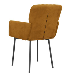 Chaises à manger lot de 2 Marron Velours