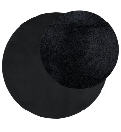 Tapis OVIEDO à poils courts noir Ø 160 cm