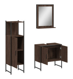 Ensemble d'armoires de salle de bain 3 pcs chêne marron