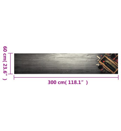 Tapis de cuisine lavable bouteille de vin 60x300 cm velours