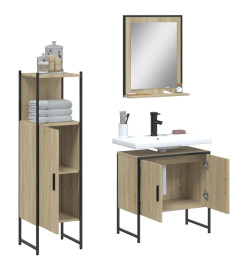 Ensemble d'armoires de salle de bain 3 pcs chêne sonoma