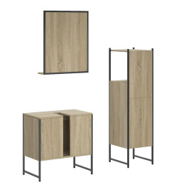 Ensemble d'armoires de salle de bain 3 pcs chêne sonoma