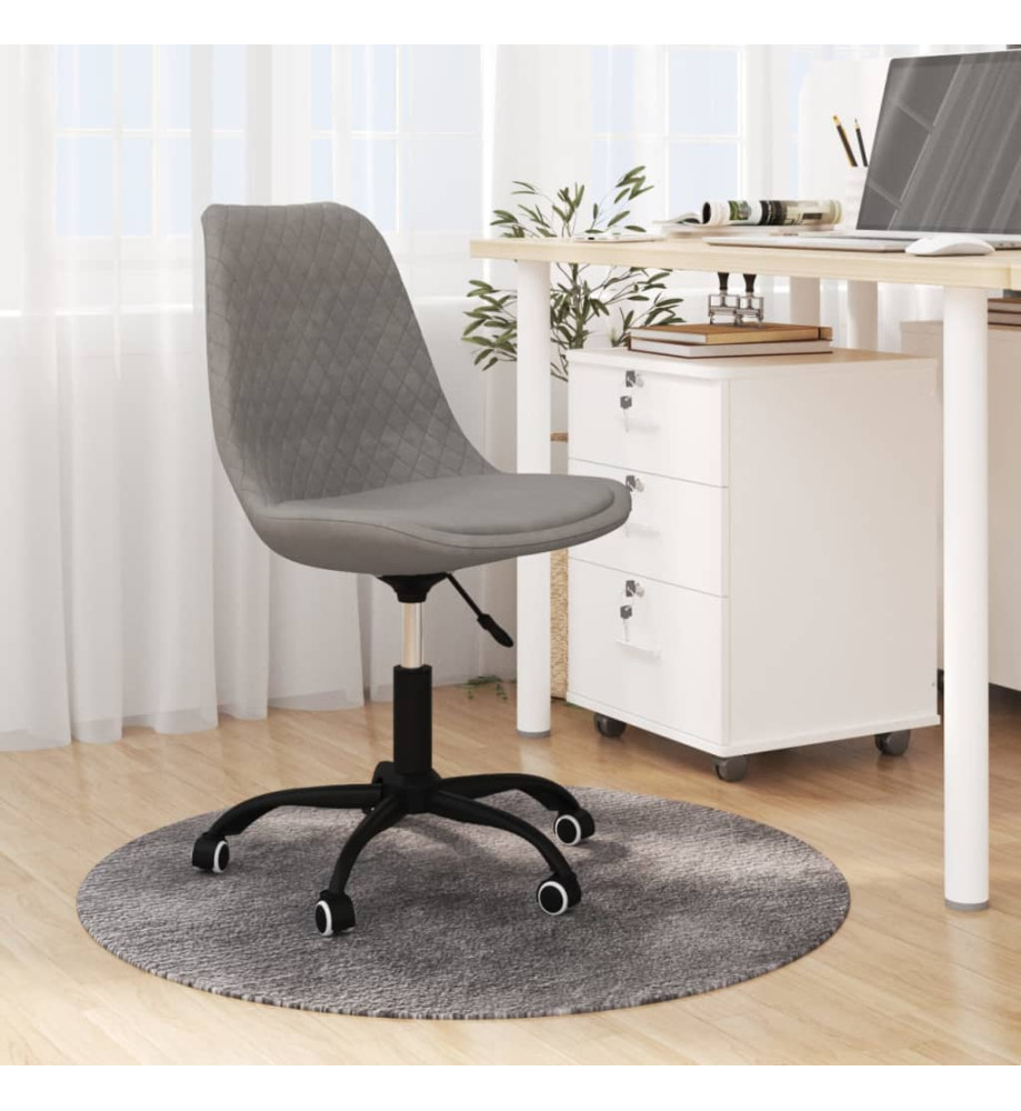 Chaise pivotante de bureau Gris clair Tissu