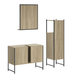 Ensemble d'armoires de salle de bain 3 pcs chêne sonoma