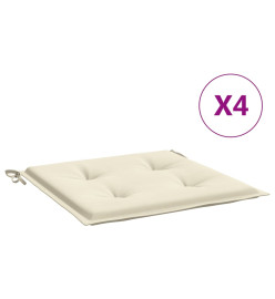 Coussins de chaise de jardin 4 pcs crème 40x40x3cm tissu oxford