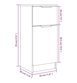 Buffets 2 pcs Chêne Sonoma 30x30x70 cm Bois d'ingénierie