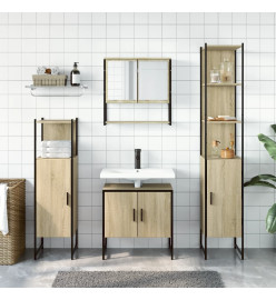 Ensemble de meubles de salle de bain 4 pcs Chêne fumé Bois