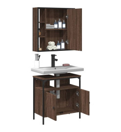 Ensemble de meubles de salle de bain 2 pcs Chêne marron