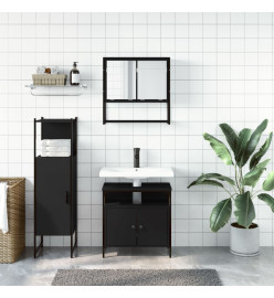 Ensemble de meubles salle de bain 3 pcs noir bois d'ingénierie