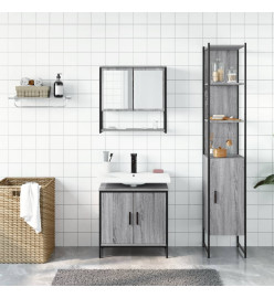 Ensemble de meubles de salle de bain 3 pcs Sonoma gris