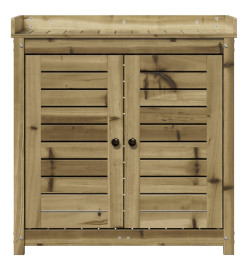 Table de rempotage avec étagères bois de pin imprégné
