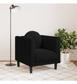 Fauteuil avec coussin noir velours