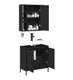 Ensemble de meubles salle de bain 2 pcs noir bois d'ingénierie