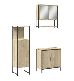 Ensemble de meubles de salle de bain 3 pcs chêne sonoma