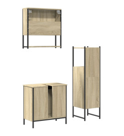 Ensemble de meubles de salle de bain 3 pcs chêne sonoma